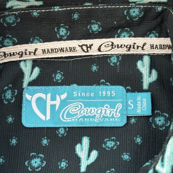 COWGIRL HARDWARE  Long Sleeve Pearl Snap Shirts Lot Of 2 Blue And Black - Picture 12 of 14